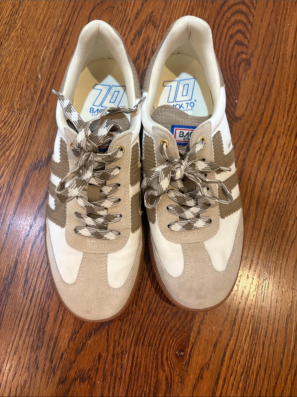 Back To 70s Women's Beige & Cream Retro Sneakers